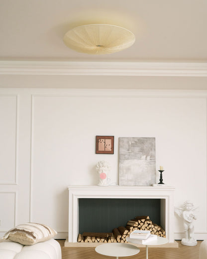 Tassel Plafondlamp Kwastjesdetail Beige Stof IJzer Warm Diffuus Licht Moderne Flush Mount Eetkamer Slaapkamer Entree