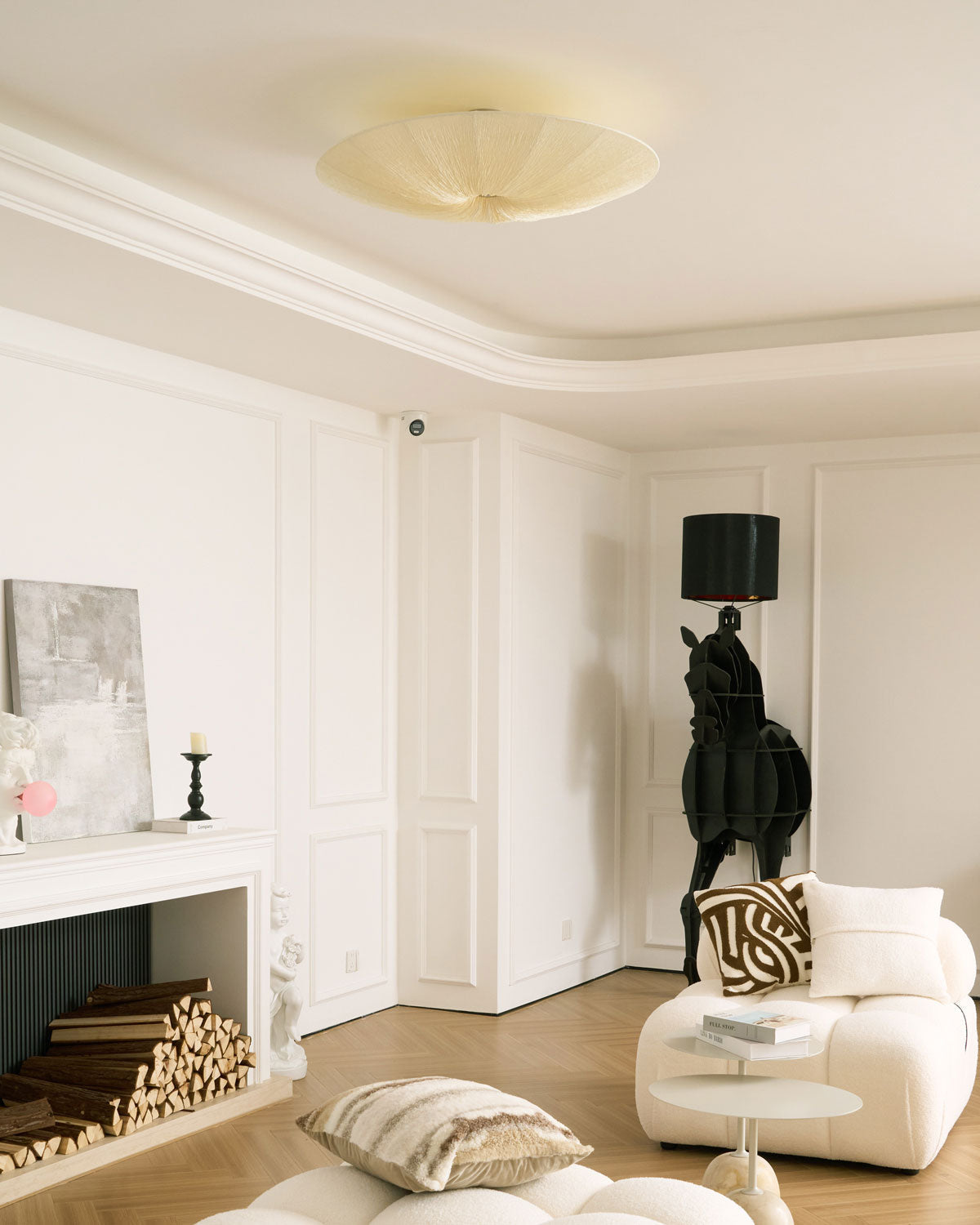 Tassel Plafondlamp Kwastjesdetail Beige Stof IJzer Warm Diffuus Licht Moderne Flush Mount Eetkamer Slaapkamer Entree