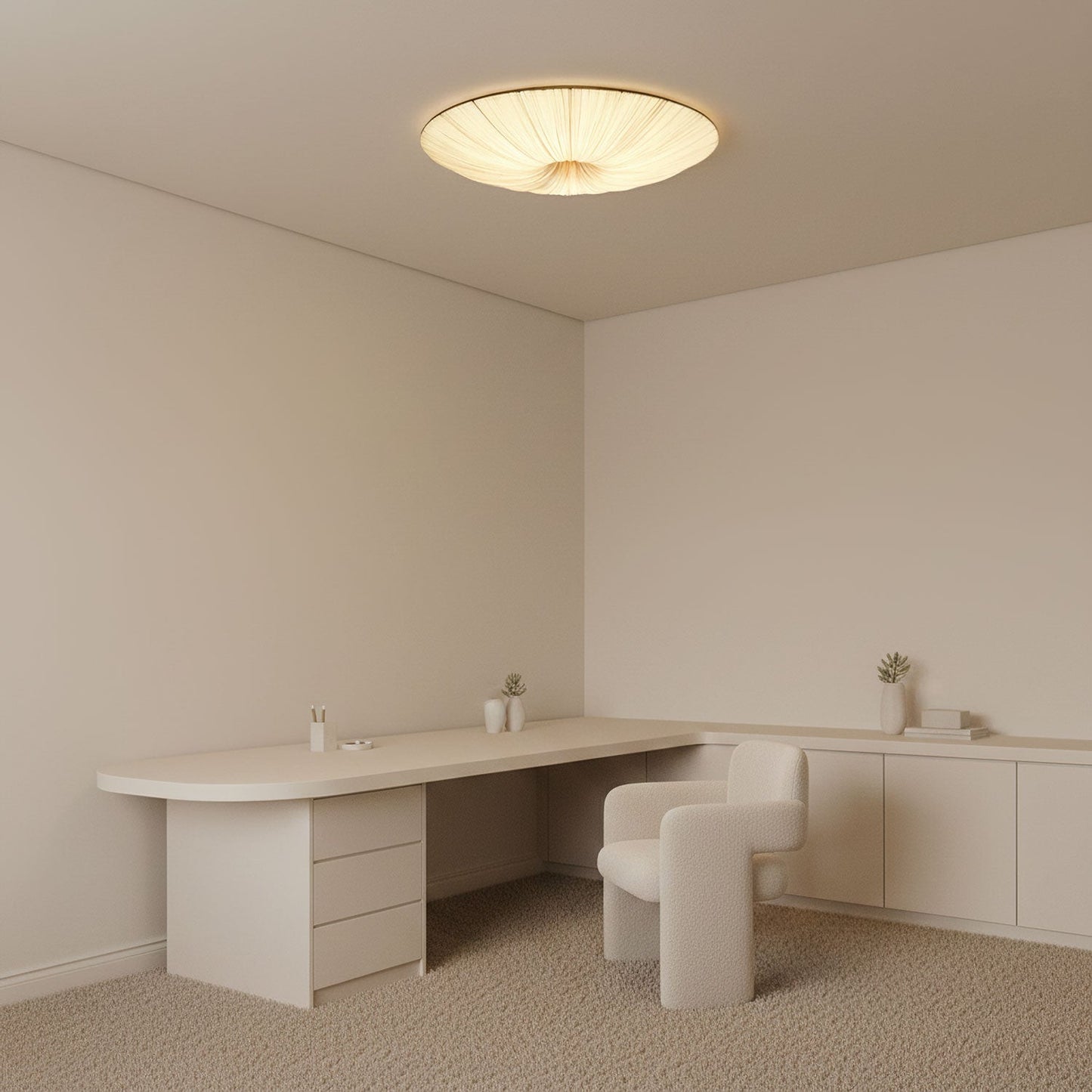 Tassel Plafondlamp Kwastjesdetail Beige Stof IJzer Warm Diffuus Licht Moderne Flush Mount Eetkamer Slaapkamer Entree