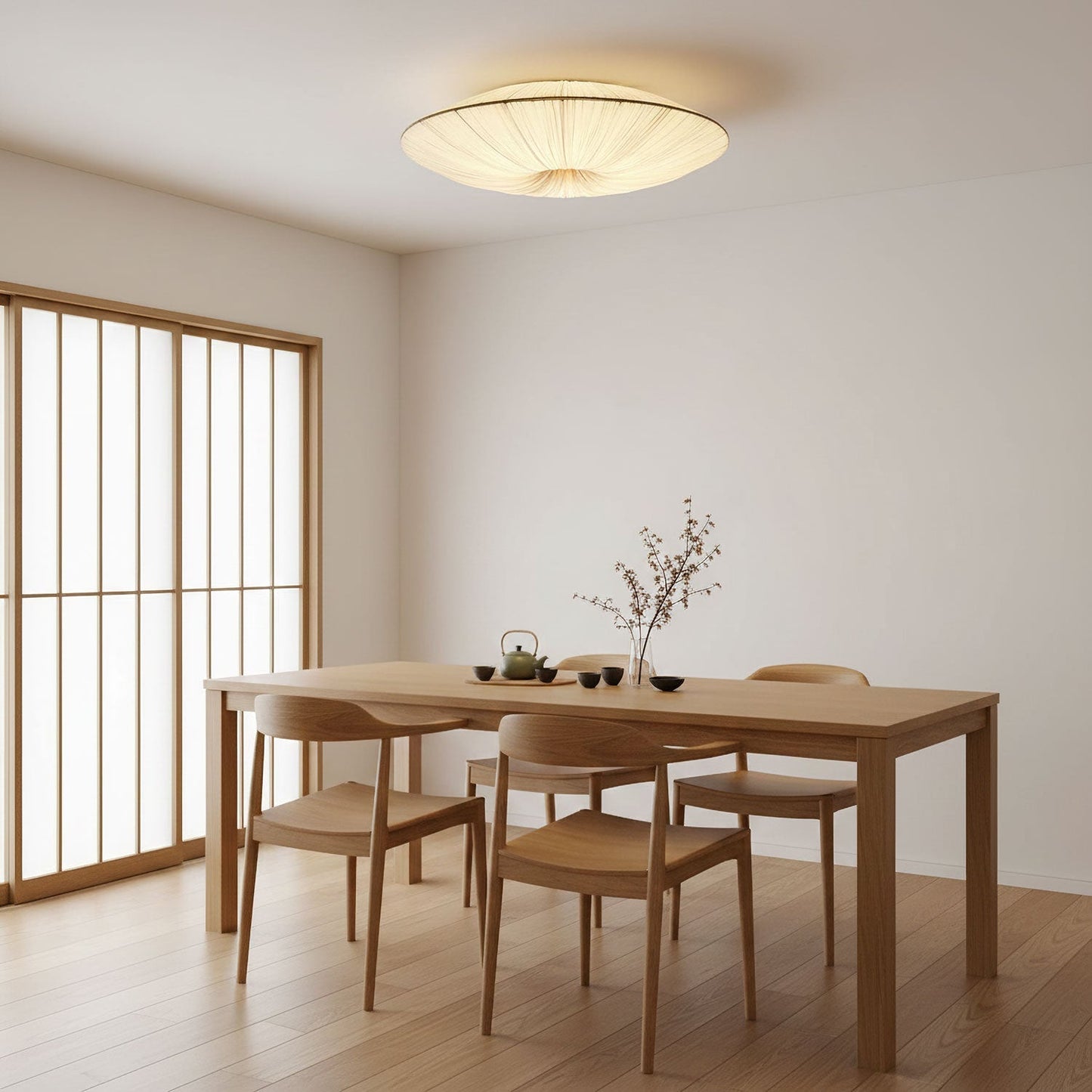 Tassel Plafondlamp Kwastjesdetail Beige Stof IJzer Warm Diffuus Licht Moderne Flush Mount Eetkamer Slaapkamer Entree