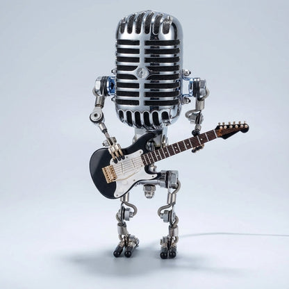 Tafellamp Microfoon Robot Gitaar LED Retro Bureaulamp USB Batterij Slaapkamer Muziek Decoratielamp Cadeau Vintage