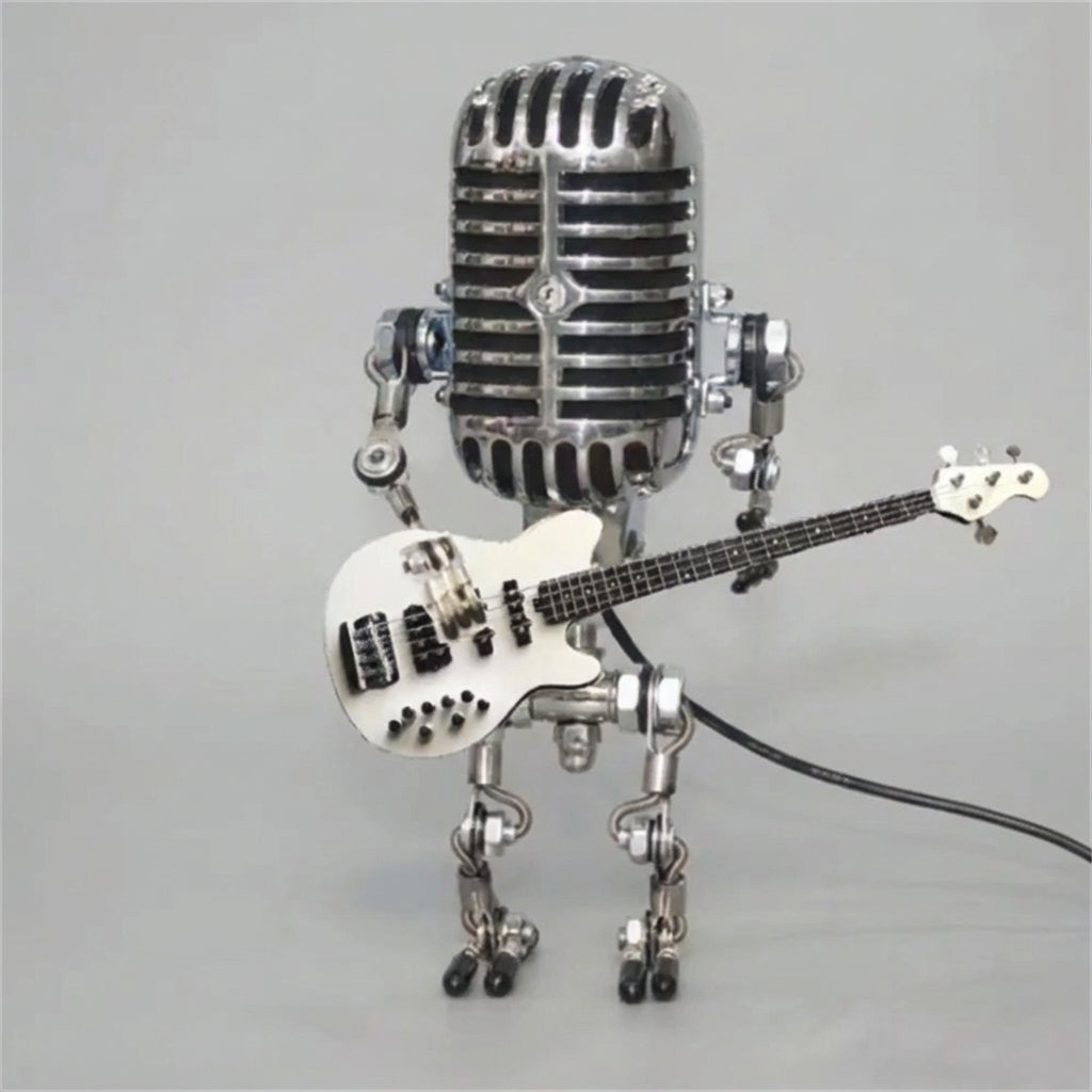 Tafellamp Microfoon Robot Gitaar LED Retro Bureaulamp USB Batterij Slaapkamer Muziek Decoratielamp Cadeau Vintage