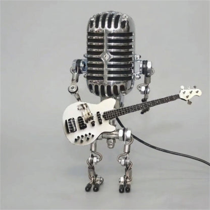 Tafellamp Microfoon Robot Gitaar LED Retro Bureaulamp USB Batterij Slaapkamer Muziek Decoratielamp Cadeau Vintage
