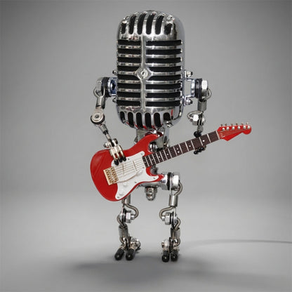 Tafellamp Microfoon Robot Gitaar LED Retro Bureaulamp USB Batterij Slaapkamer Muziek Decoratielamp Cadeau Vintage