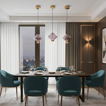 Hanglamp met Gekleurde Glazen Bol – Modern Design voor Eetkamer en Keuken