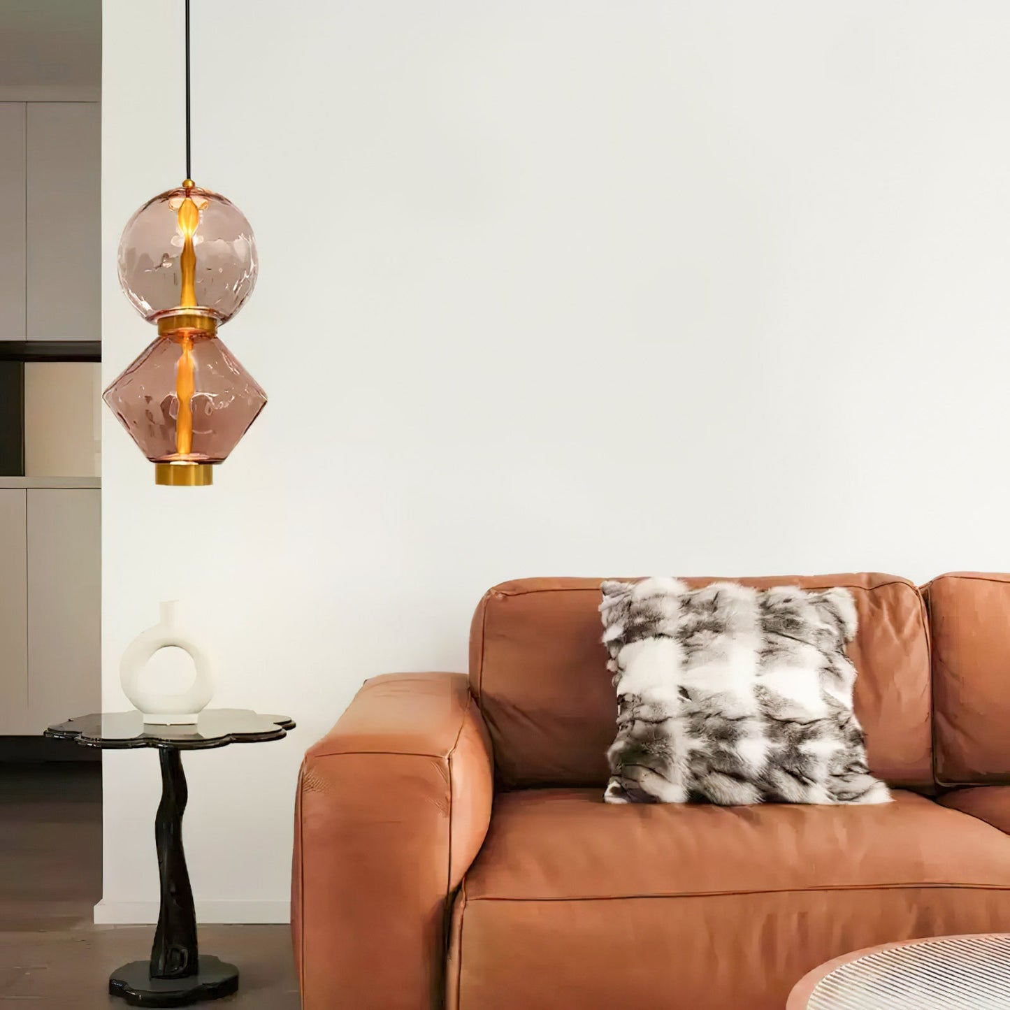 Hanglamp met Gekleurde Glazen Bol – Modern Design voor Eetkamer en Keuken