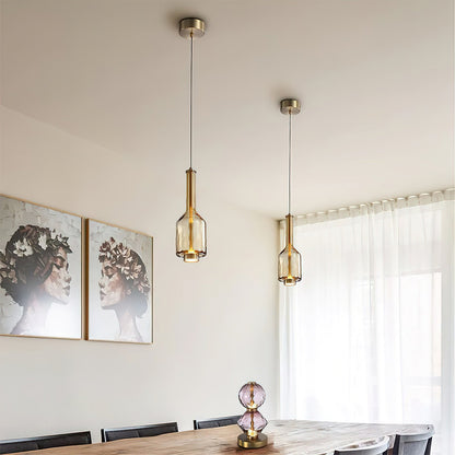 Hanglamp met Gekleurde Glazen Bol – Modern Design voor Eetkamer en Keuken