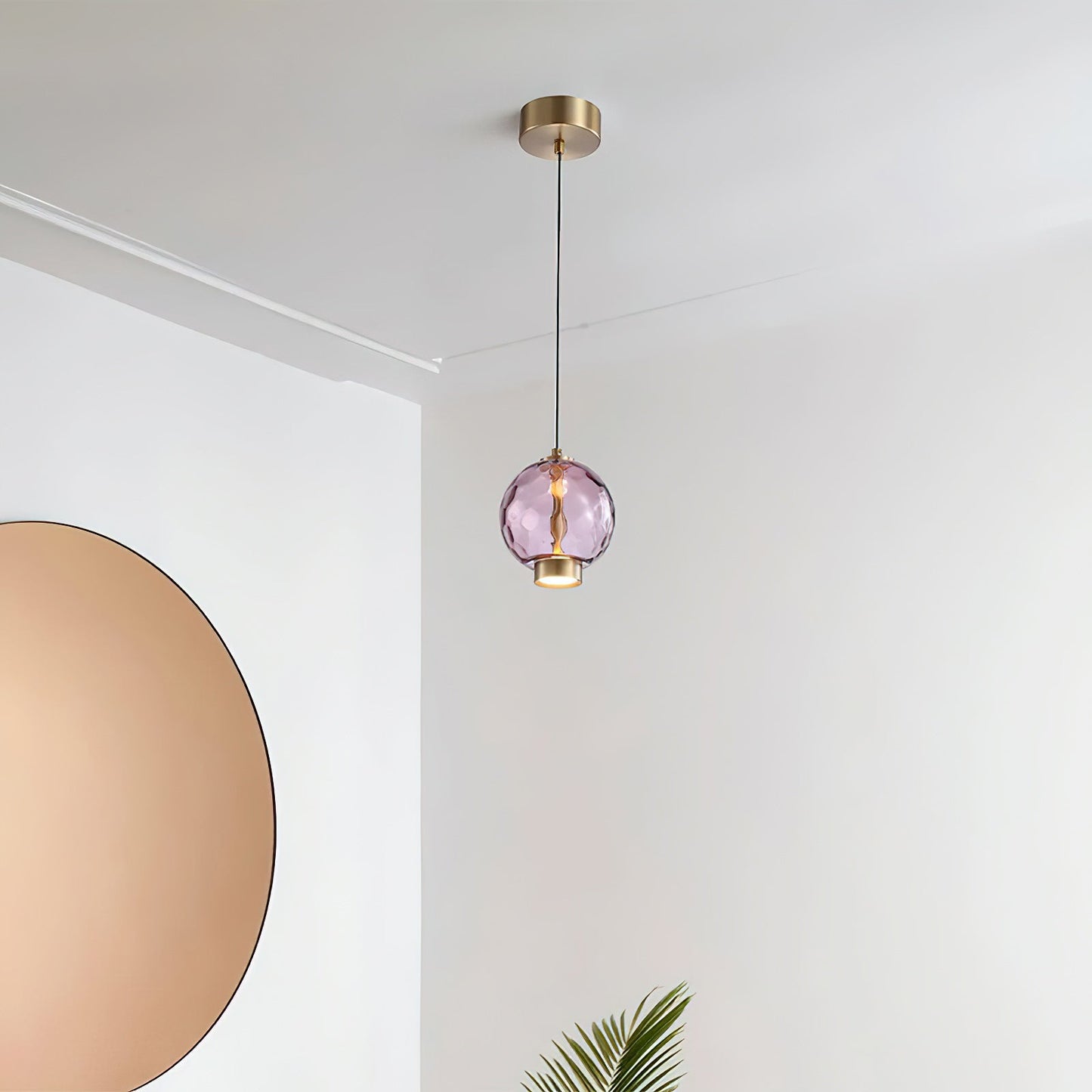 Hanglamp met Gekleurde Glazen Bol – Modern Design voor Eetkamer en Keuken