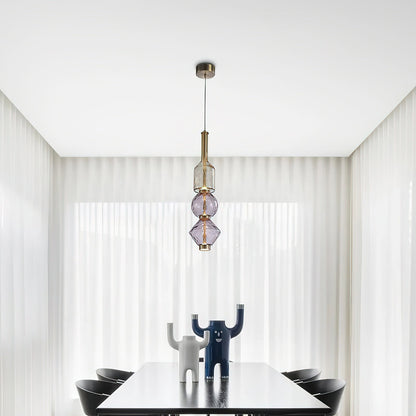 Hanglamp met Gekleurde Glazen Bol – Modern Design voor Eetkamer en Keuken