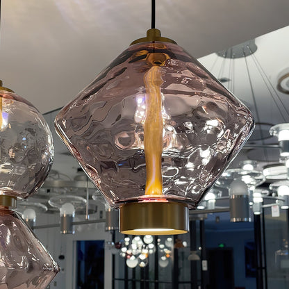 Hanglamp met Gekleurde Glazen Bol – Modern Design voor Eetkamer en Keuken