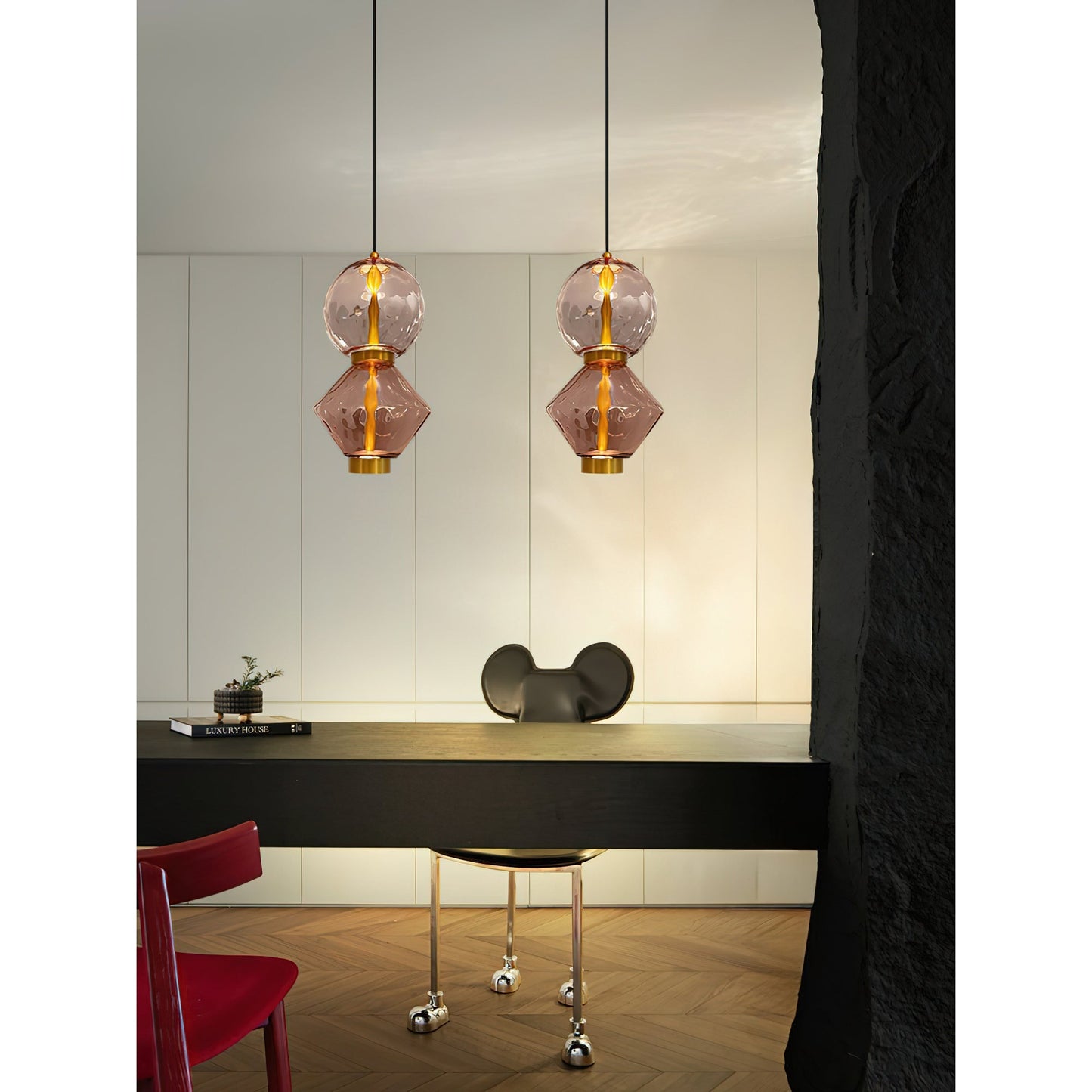 Hanglamp met Gekleurde Glazen Bol – Modern Design voor Eetkamer en Keuken