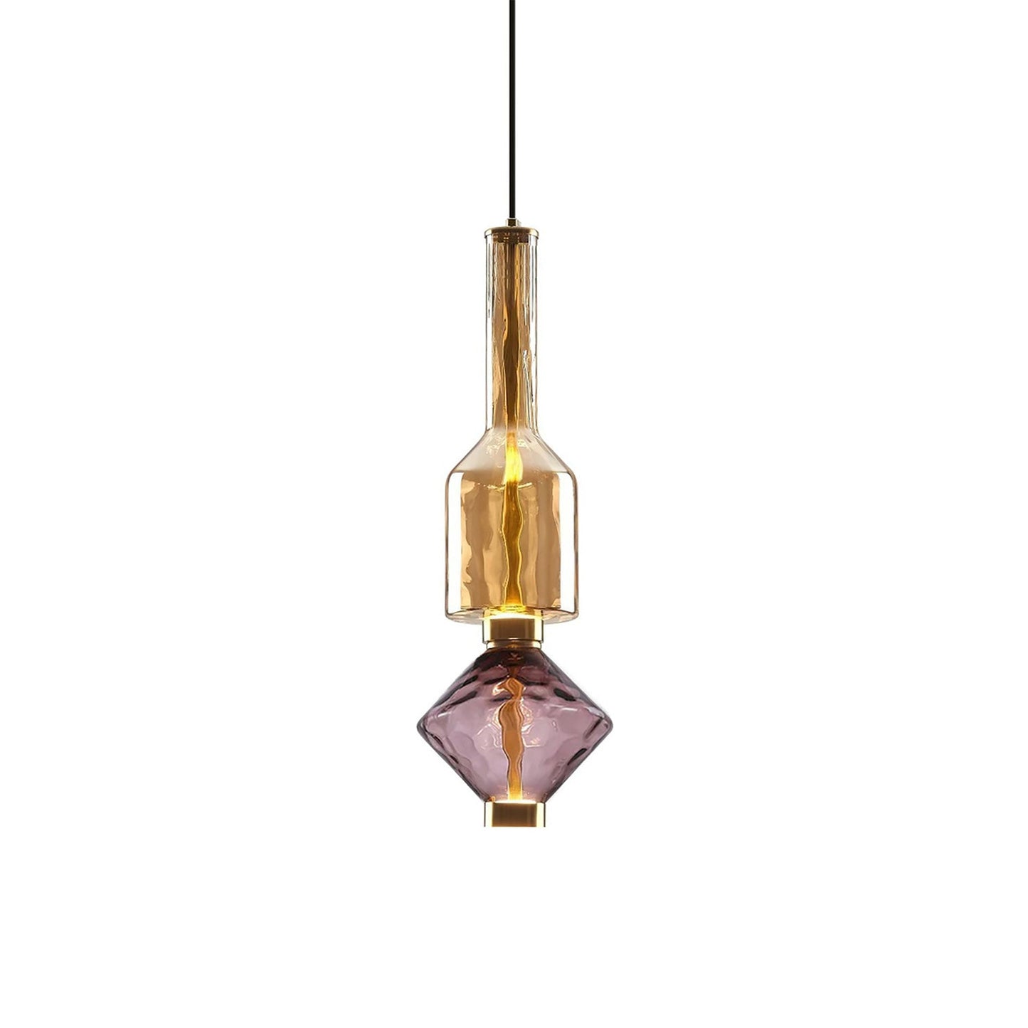 Hanglamp met Gekleurde Glazen Bol – Modern Design voor Eetkamer en Keuken