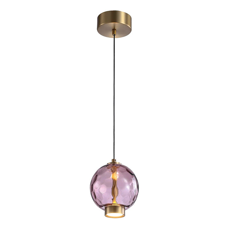 Hanglamp met Gekleurde Glazen Bol – Modern Design voor Eetkamer en Keuken