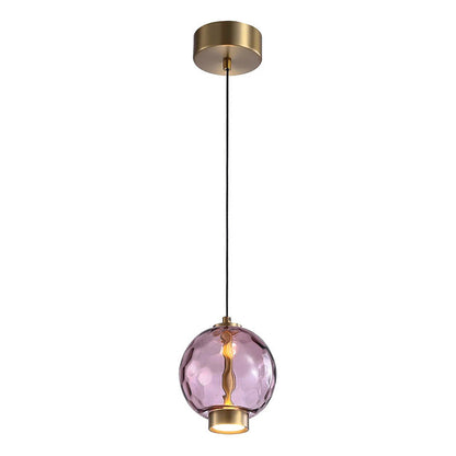 Hanglamp met Gekleurde Glazen Bol – Modern Design voor Eetkamer en Keuken
