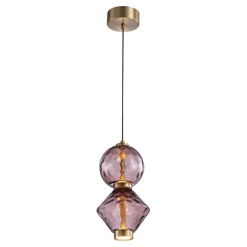 Hanglamp met Gekleurde Glazen Bol – Modern Design voor Eetkamer en Keuken