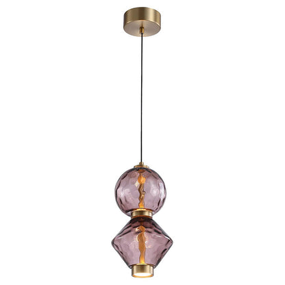Hanglamp met Gekleurde Glazen Bol – Modern Design voor Eetkamer en Keuken
