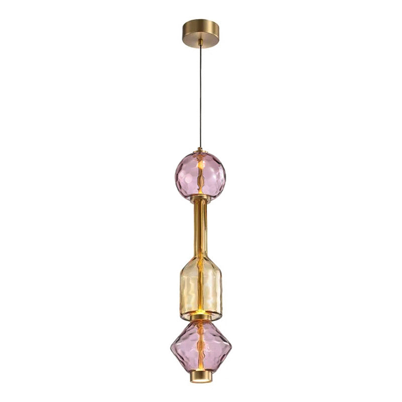 Hanglamp met Gekleurde Glazen Bol – Modern Design voor Eetkamer en Keuken