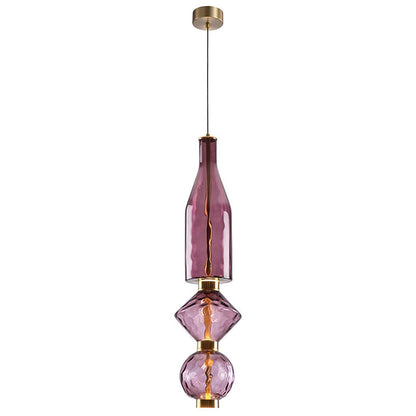 Hanglamp met Gekleurde Glazen Bol – Modern Design voor Eetkamer en Keuken