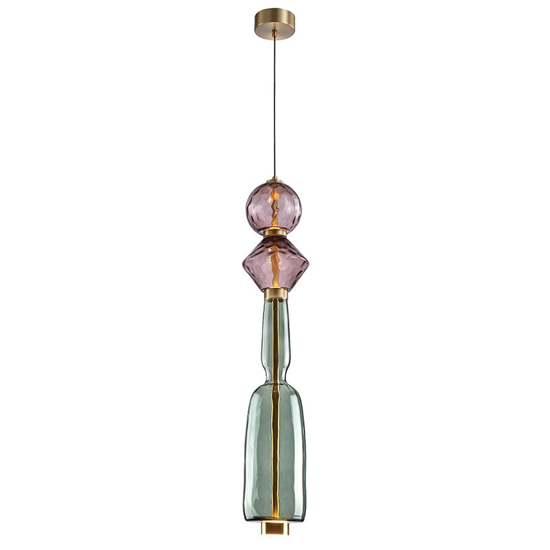 Hanglamp met Gekleurde Glazen Bol – Modern Design voor Eetkamer en Keuken