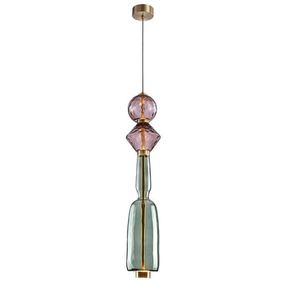 Hanglamp met Gekleurde Glazen Bol – Modern Design voor Eetkamer en Keuken
