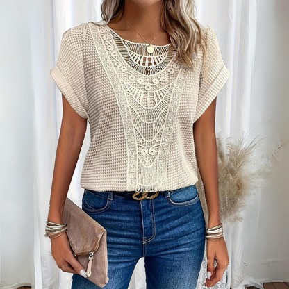 Vrouwelijke Pizzo Top Elegante en Chic - StudioMarella
