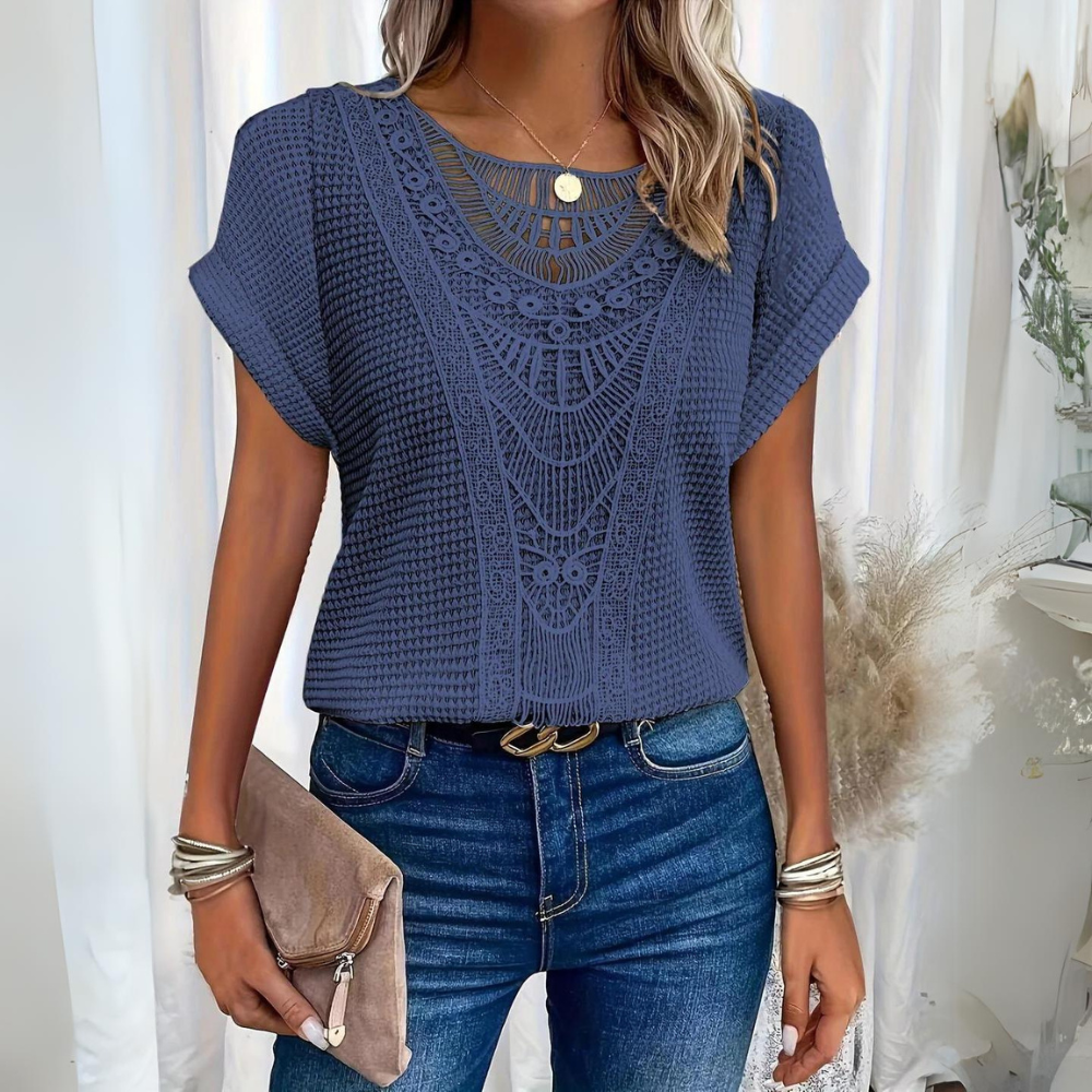 Vrouwelijke Pizzo Top Elegante en Chic