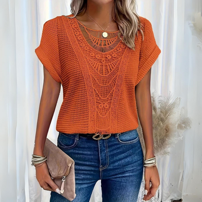 Elisa Top Pizzo Elegante Kort Model