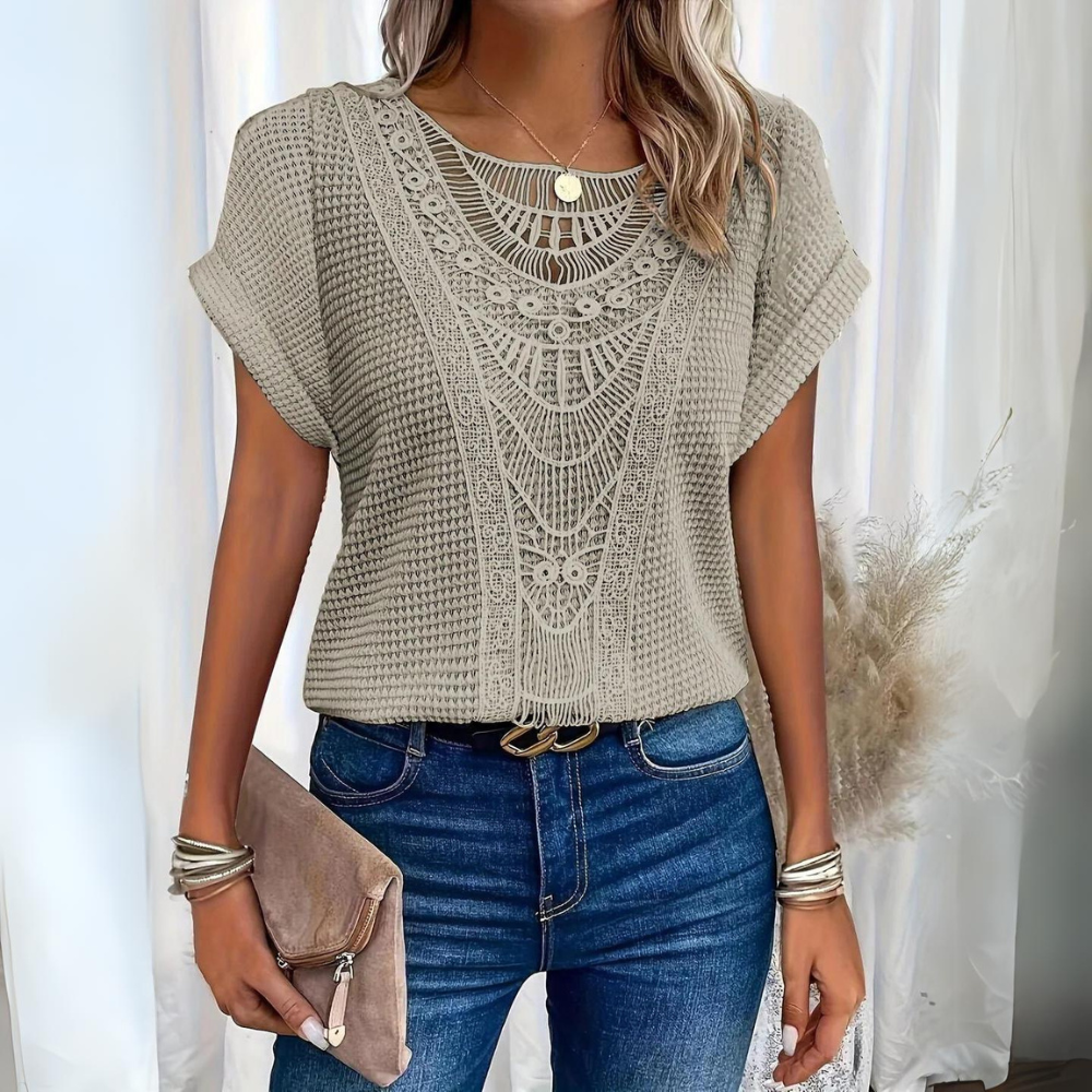 Vrouwelijke Pizzo Top Elegante en Chic