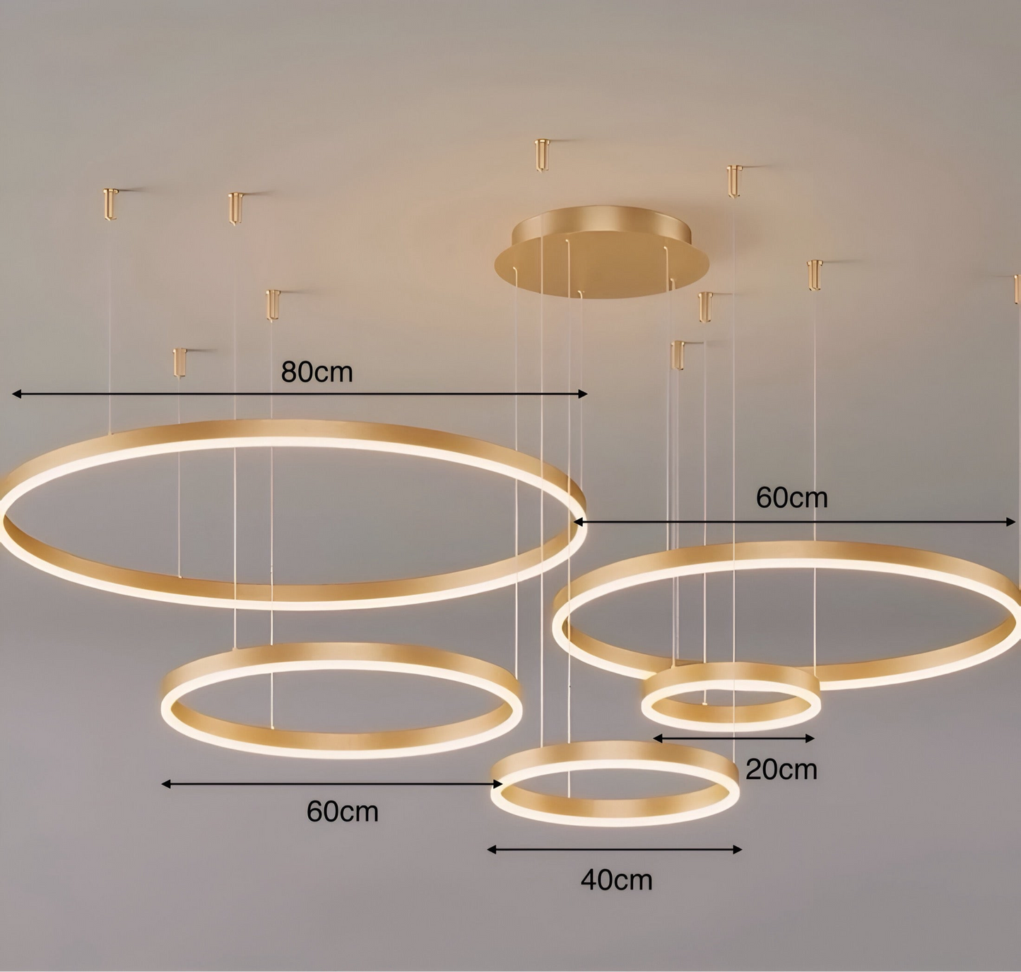 Moderne Led Ring Hanglamp Met Meerdere Lichtcirkels En Dimbare Verlichting