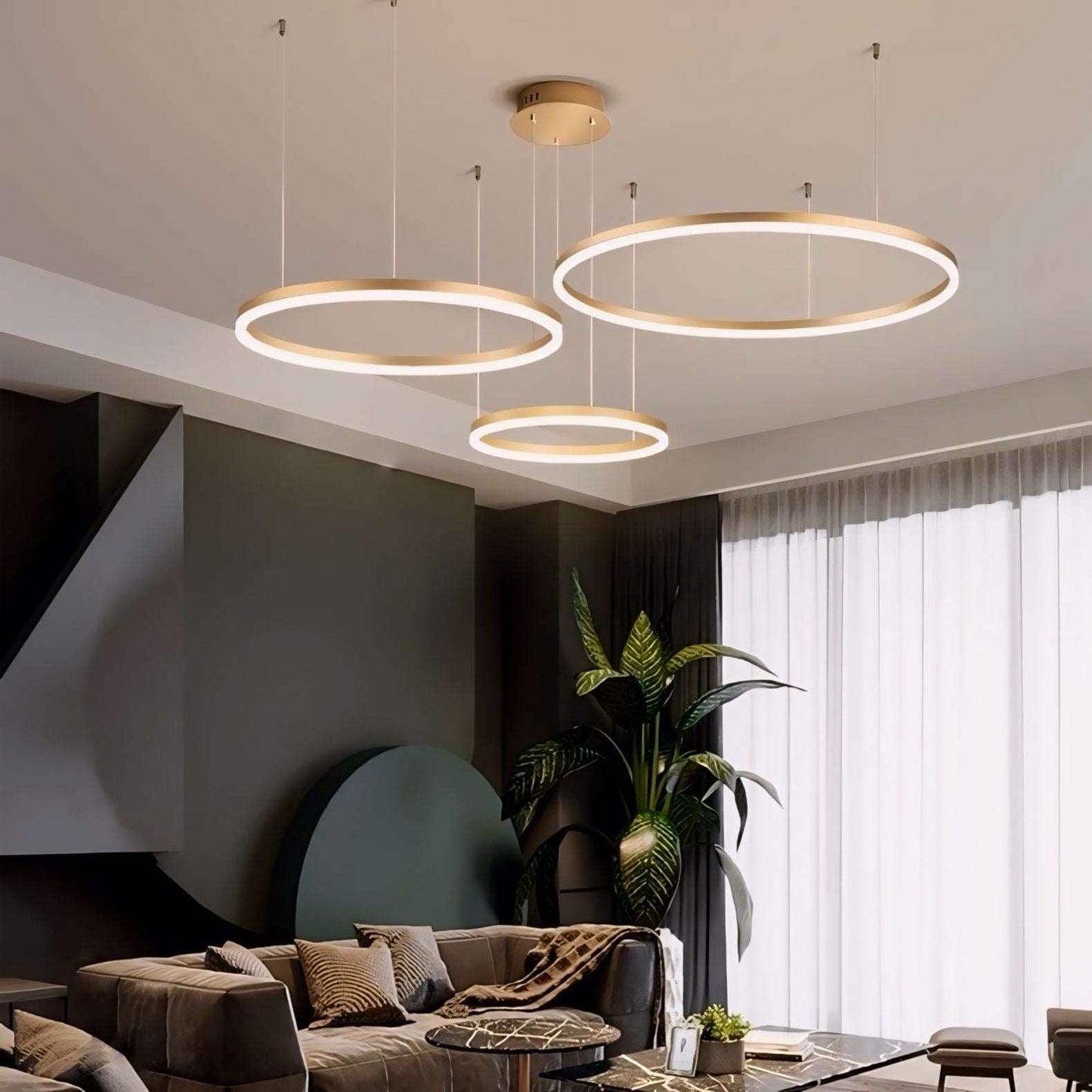 Moderne Led Ring Hanglamp Met Meerdere Lichtcirkels En Dimbare Verlichting