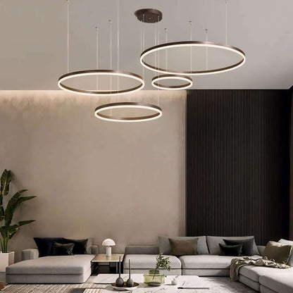 Moderne Led Ring Hanglamp Met Meerdere Lichtcirkels En Dimbare Verlichting