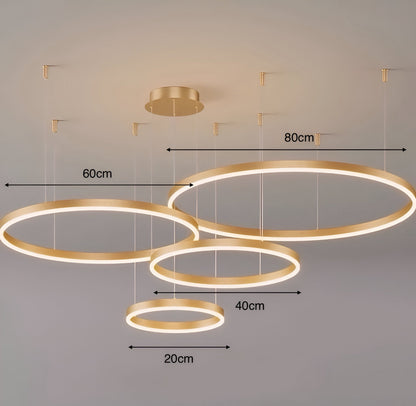 Moderne Led Ring Hanglamp Met Meerdere Lichtcirkels En Dimbare Verlichting