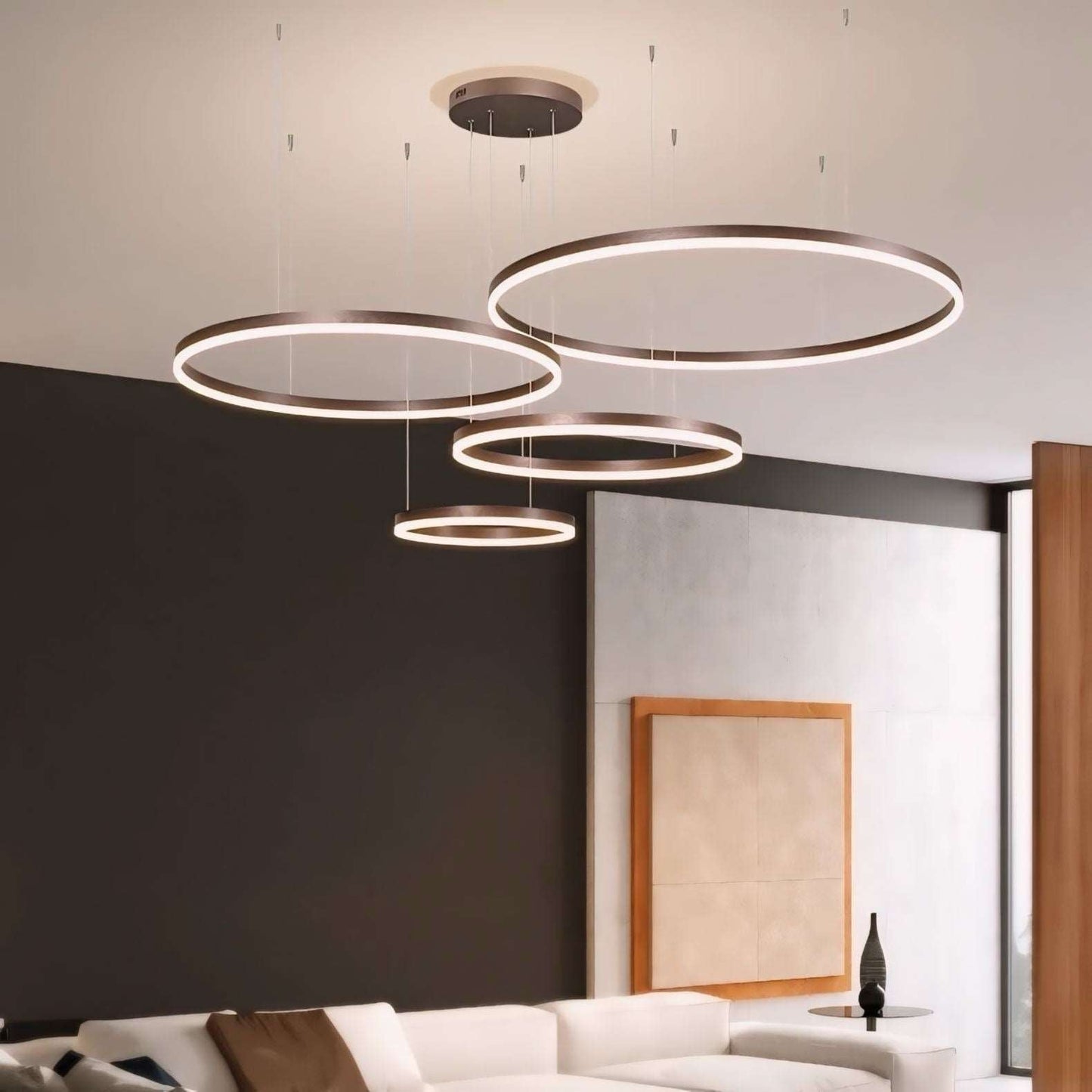 Moderne Led Ring Hanglamp Met Meerdere Lichtcirkels En Dimbare Verlichting
