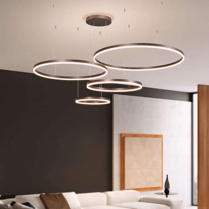 Moderne Led Ring Hanglamp Met Meerdere Lichtcirkels En Dimbare Verlichting
