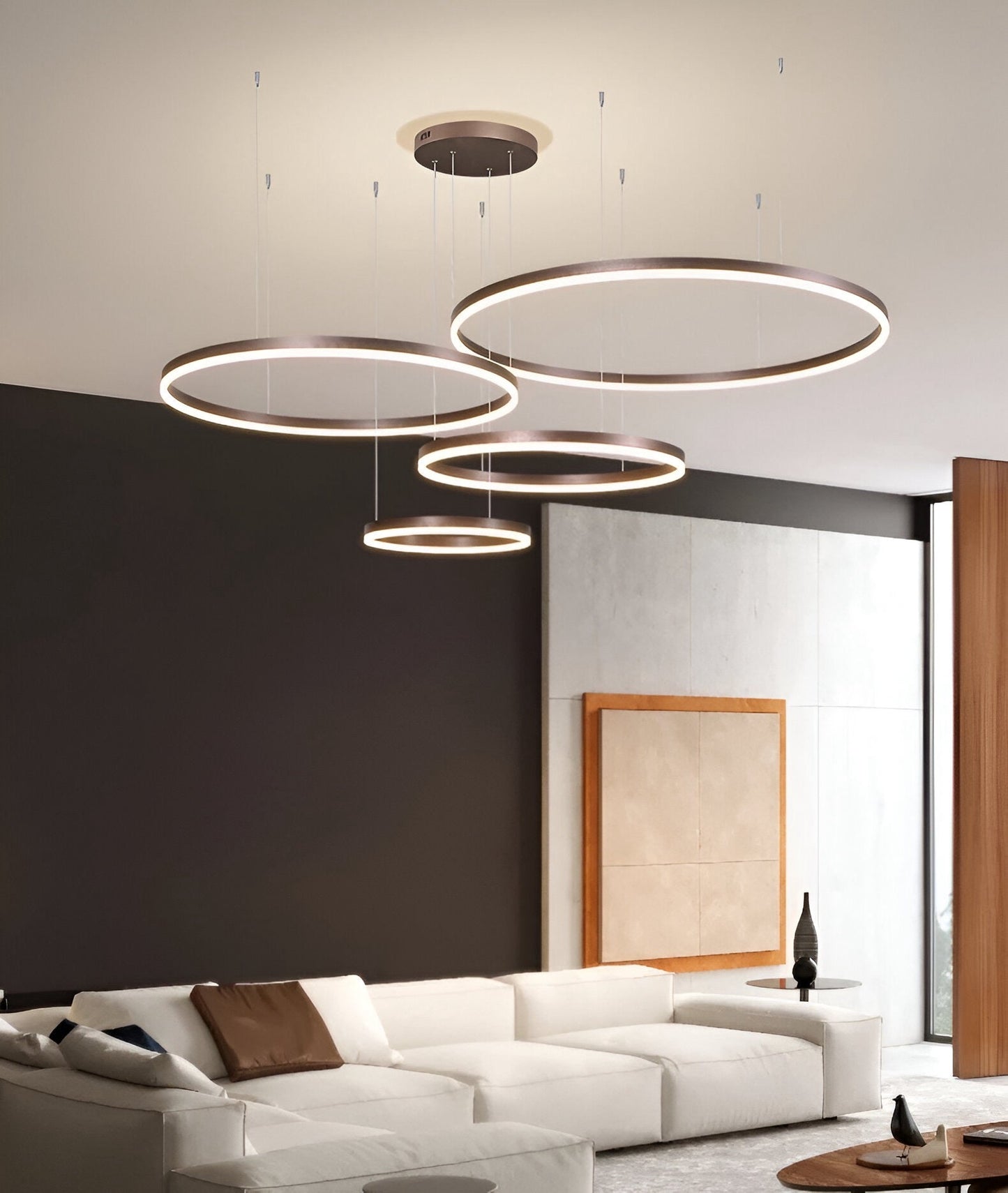Moderne Led Ring Hanglamp Met Meerdere Lichtcirkels En Dimbare Verlichting