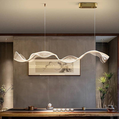 Sculpturale Led Hanglamp Met Handgemaakte Acrylstructuur En Dimbare Verlichting