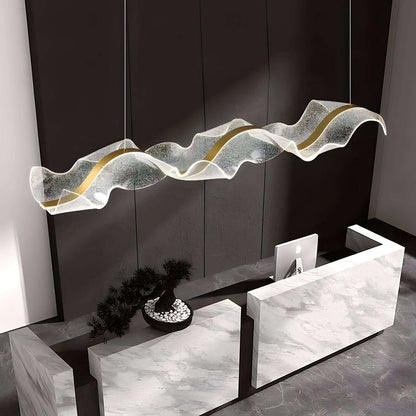 Sculpturale Led Hanglamp Met Handgemaakte Acrylstructuur En Dimbare Verlichting