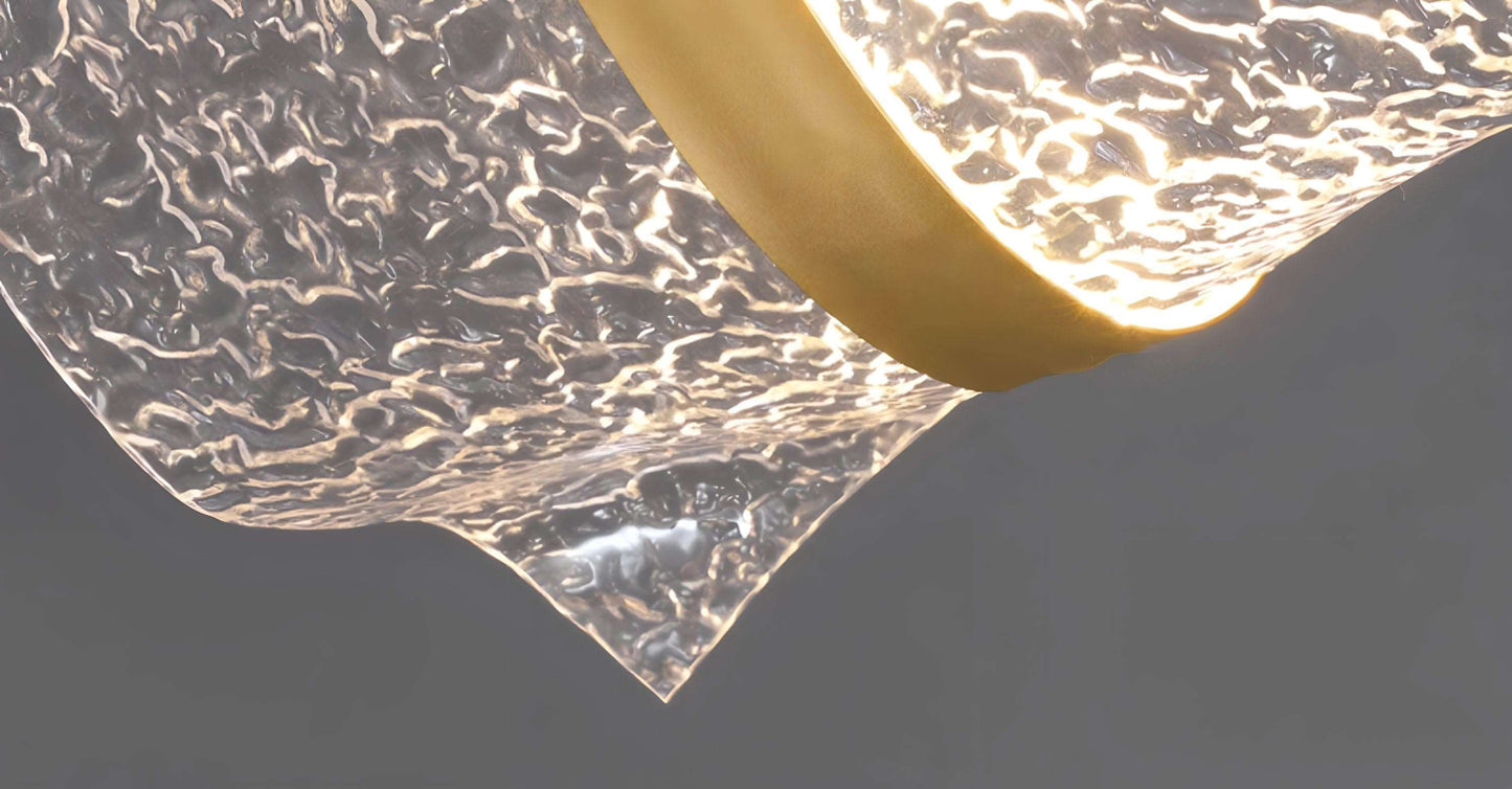 Sculpturale Led Hanglamp Met Handgemaakte Acrylstructuur En Dimbare Verlichting