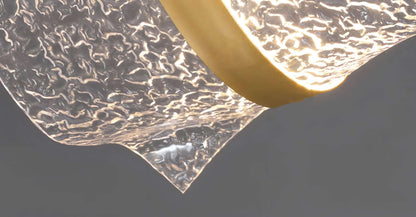 Sculpturale Led Hanglamp Met Handgemaakte Acrylstructuur En Dimbare Verlichting