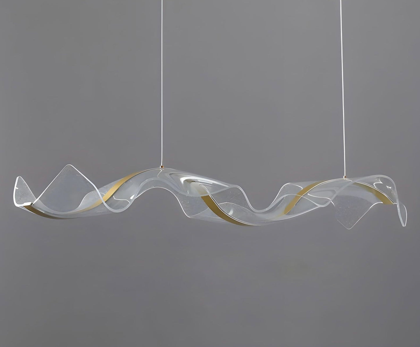Sculpturale Led Hanglamp Met Handgemaakte Acrylstructuur En Dimbare Verlichting