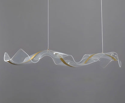 Sculpturale Led Hanglamp Met Handgemaakte Acrylstructuur En Dimbare Verlichting