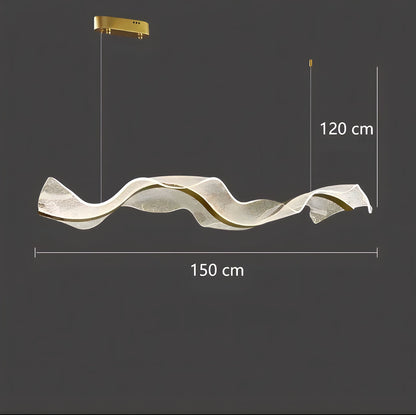 Sculpturale Led Hanglamp Met Handgemaakte Acrylstructuur En Dimbare Verlichting
