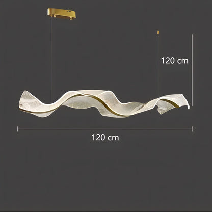 Sculpturale Led Hanglamp Met Handgemaakte Acrylstructuur En Dimbare Verlichting