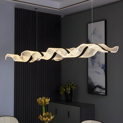 Sculpturale Led Hanglamp Met Handgemaakte Acrylstructuur En Dimbare Verlichting