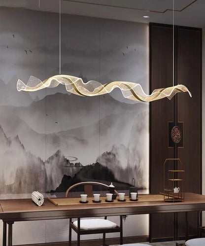 Sculpturale Led Hanglamp Met Handgemaakte Acrylstructuur En Dimbare Verlichting