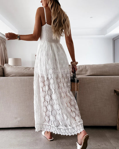 Jumpsuit met Kant Print voor Vrouw Zomerjurk