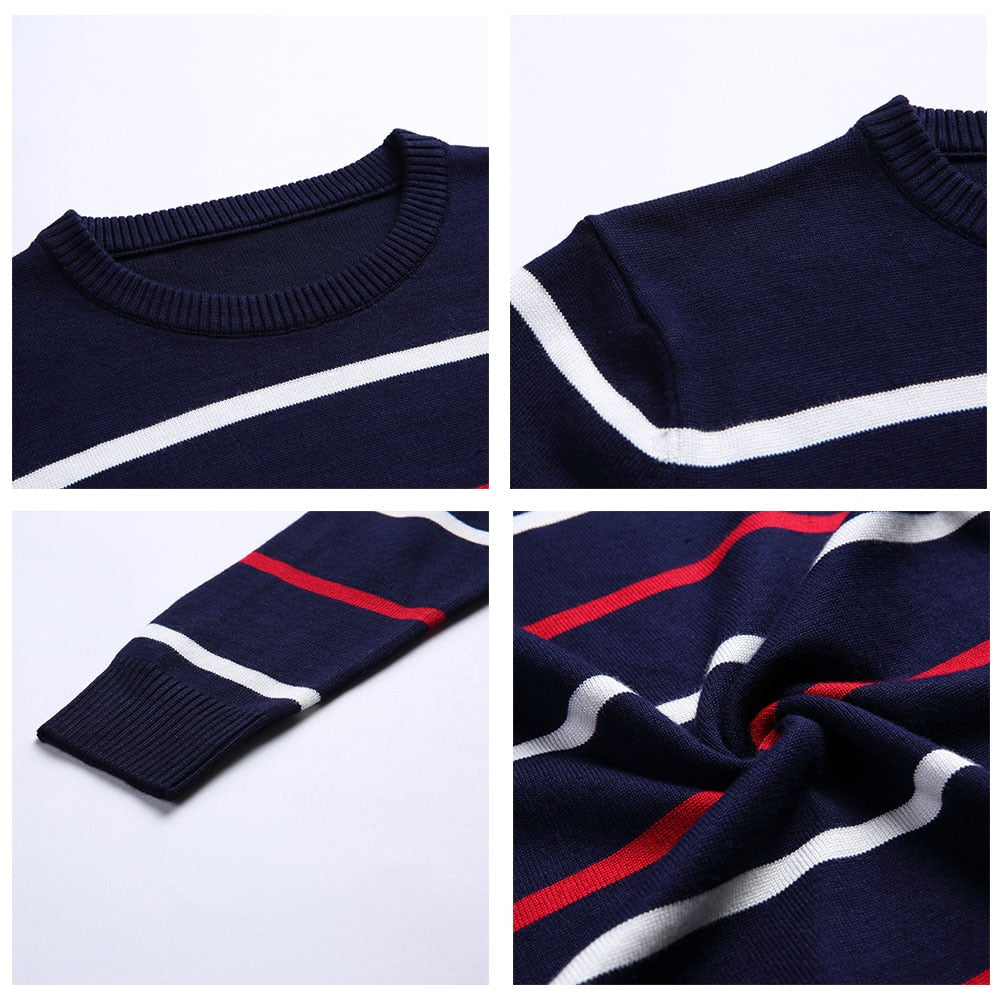 Herense Trui Gestreept O-Hals Casual Kleding - StudioMarella