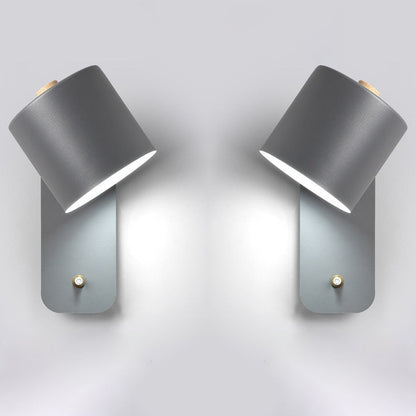 Wandlamp Led Metaal Draaibaar Schakelaar Wit Grijs Groen Slaapkamer Woonkamer Gang Modern
