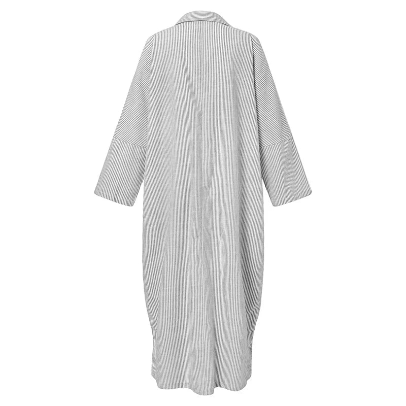 Gestreepte Overhemdjurk Dames Comfortabel Oversized - StudioMarella