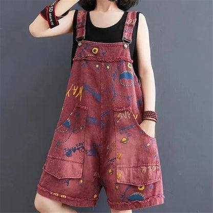 Zomer Overall Denim Shorts Bluzy Jurk